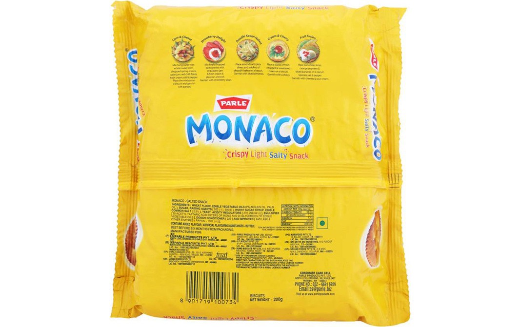 Parle Monaco Classic Regular    Pack  200 grams